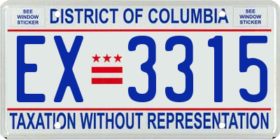 DC license plate EX3315