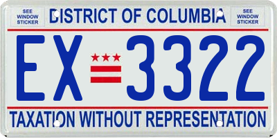 DC license plate EX3322