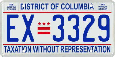 DC license plate EX3329