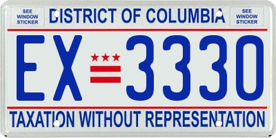 DC license plate EX3330