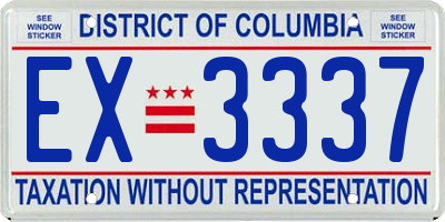 DC license plate EX3337