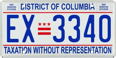 DC license plate EX3340