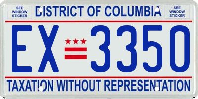 DC license plate EX3350