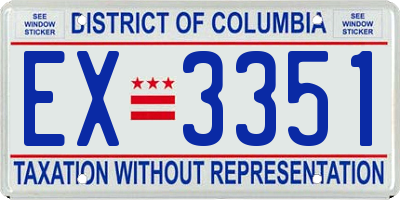 DC license plate EX3351