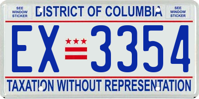 DC license plate EX3354
