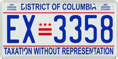 DC license plate EX3358