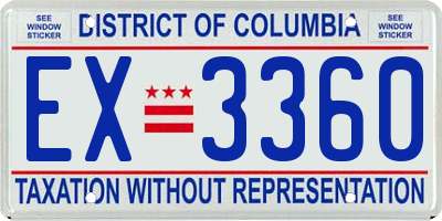 DC license plate EX3360