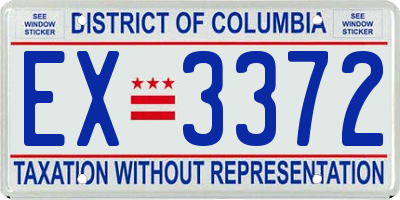 DC license plate EX3372