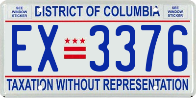 DC license plate EX3376