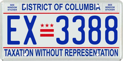 DC license plate EX3388