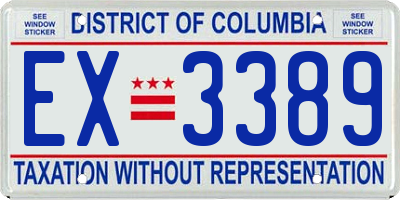 DC license plate EX3389