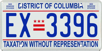 DC license plate EX3396