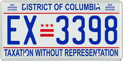 DC license plate EX3398