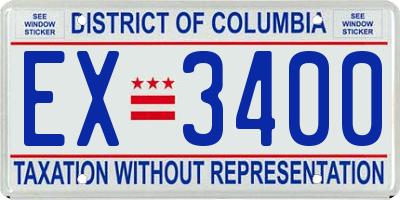 DC license plate EX3400