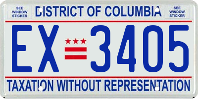 DC license plate EX3405