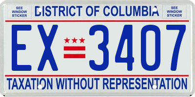 DC license plate EX3407