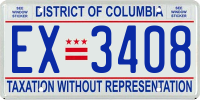 DC license plate EX3408