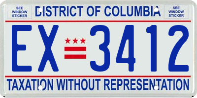 DC license plate EX3412