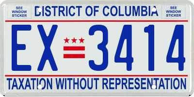 DC license plate EX3414