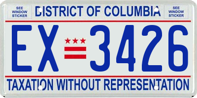 DC license plate EX3426