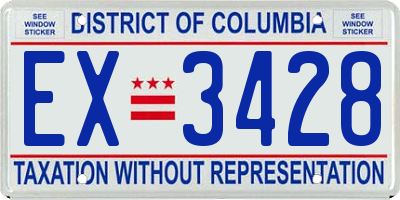DC license plate EX3428