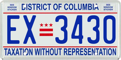 DC license plate EX3430