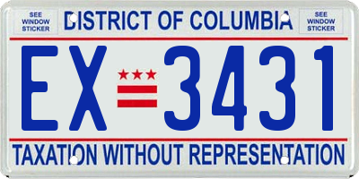 DC license plate EX3431