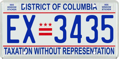 DC license plate EX3435