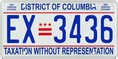 DC license plate EX3436