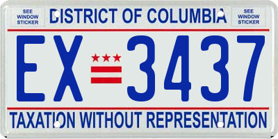 DC license plate EX3437