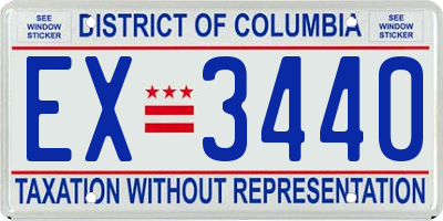 DC license plate EX3440