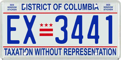 DC license plate EX3441