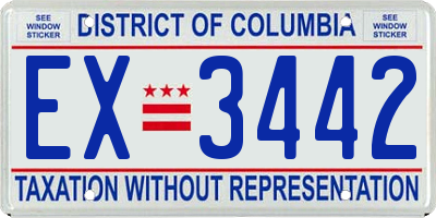 DC license plate EX3442