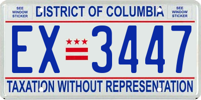 DC license plate EX3447
