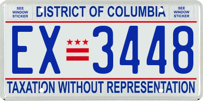 DC license plate EX3448