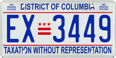 DC license plate EX3449