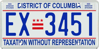 DC license plate EX3451