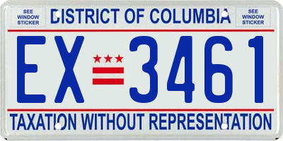 DC license plate EX3461