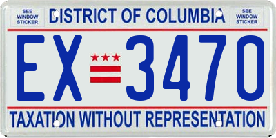 DC license plate EX3470