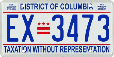 DC license plate EX3473