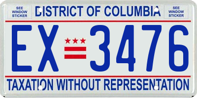 DC license plate EX3476