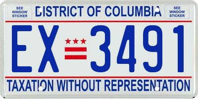DC license plate EX3491