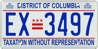 DC license plate EX3497