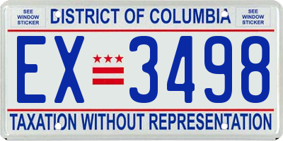 DC license plate EX3498