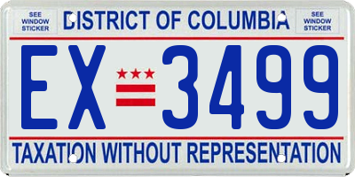 DC license plate EX3499