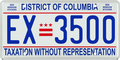 DC license plate EX3500