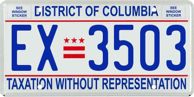 DC license plate EX3503