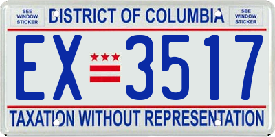 DC license plate EX3517