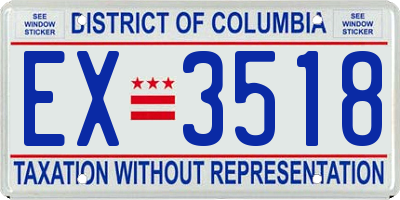 DC license plate EX3518