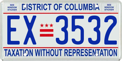 DC license plate EX3532